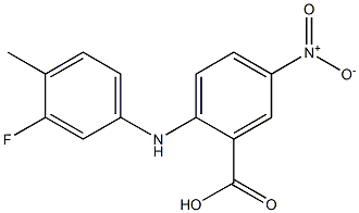 2-[(3-fluoro-4-methylphenyl)amino]-5-nitrobenzoic acid Struktur