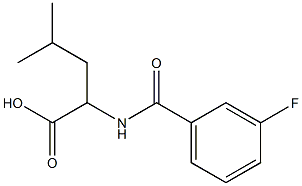 2-[(3-fluorobenzoyl)amino]-4-methylpentanoic acid Struktur