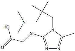 2-[(4-{2-[(dimethylamino)methyl]-2-methylpropyl}-5-methyl-4H-1,2,4-triazol-3-yl)sulfanyl]acetic acid Struktur