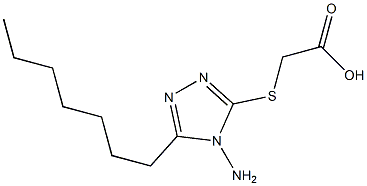 2-[(4-amino-5-heptyl-4H-1,2,4-triazol-3-yl)sulfanyl]acetic acid Struktur