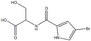 2-[(4-bromo-1H-pyrrol-2-yl)formamido]-3-hydroxypropanoic acid Struktur