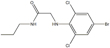 2-[(4-bromo-2,6-dichlorophenyl)amino]-N-propylacetamide Struktur