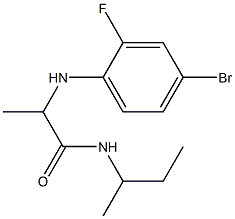 2-[(4-bromo-2-fluorophenyl)amino]-N-(butan-2-yl)propanamide Struktur