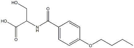 2-[(4-butoxybenzoyl)amino]-3-hydroxypropanoic acid Struktur