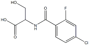 2-[(4-chloro-2-fluorophenyl)formamido]-3-hydroxypropanoic acid Struktur