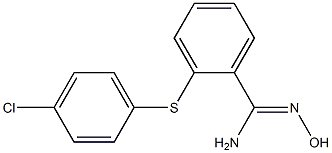 2-[(4-chlorophenyl)sulfanyl]-N'-hydroxybenzene-1-carboximidamide Struktur