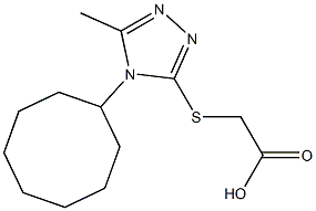 2-[(4-cyclooctyl-5-methyl-4H-1,2,4-triazol-3-yl)sulfanyl]acetic acid Struktur