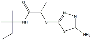 2-[(5-amino-1,3,4-thiadiazol-2-yl)sulfanyl]-N-(2-methylbutan-2-yl)propanamide Struktur