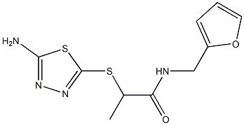 2-[(5-amino-1,3,4-thiadiazol-2-yl)sulfanyl]-N-(furan-2-ylmethyl)propanamide Struktur