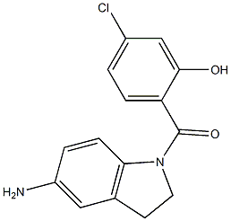 2-[(5-amino-2,3-dihydro-1H-indol-1-yl)carbonyl]-5-chlorophenol Struktur