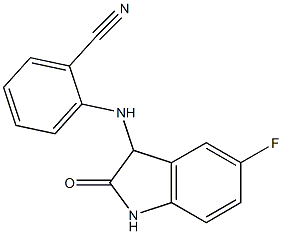 2-[(5-fluoro-2-oxo-2,3-dihydro-1H-indol-3-yl)amino]benzonitrile Struktur