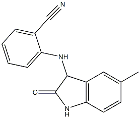 2-[(5-methyl-2-oxo-2,3-dihydro-1H-indol-3-yl)amino]benzonitrile Struktur