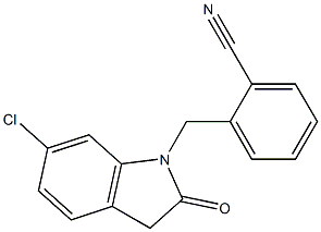 2-[(6-chloro-2-oxo-2,3-dihydro-1H-indol-1-yl)methyl]benzonitrile Struktur