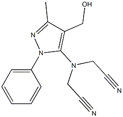 2-[(cyanomethyl)[4-(hydroxymethyl)-3-methyl-1-phenyl-1H-pyrazol-5-yl]amino]acetonitrile Struktur