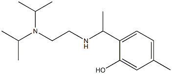 2-[1-({2-[bis(propan-2-yl)amino]ethyl}amino)ethyl]-5-methylphenol Struktur