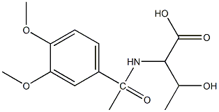 2-[1-(3,4-dimethoxyphenyl)acetamido]-3-hydroxybutanoic acid Struktur