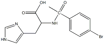 2-[1-(4-bromophenyl)acetamido]-3-(1H-imidazol-4-yl)propanoic acid Struktur