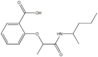 2-[1-(pentan-2-ylcarbamoyl)ethoxy]benzoic acid Struktur