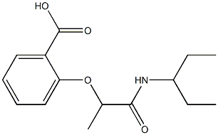 2-[1-(pentan-3-ylcarbamoyl)ethoxy]benzoic acid Struktur