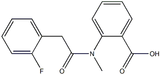 2-[2-(2-fluorophenyl)-N-methylacetamido]benzoic acid Struktur