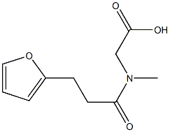 2-[3-(furan-2-yl)-N-methylpropanamido]acetic acid Struktur