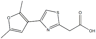 2-[4-(2,5-dimethylfuran-3-yl)-1,3-thiazol-2-yl]acetic acid Struktur