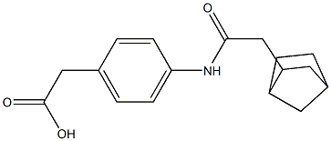 2-[4-(2-{bicyclo[2.2.1]heptan-2-yl}acetamido)phenyl]acetic acid Struktur