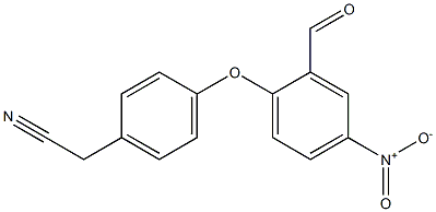 2-[4-(2-formyl-4-nitrophenoxy)phenyl]acetonitrile Struktur