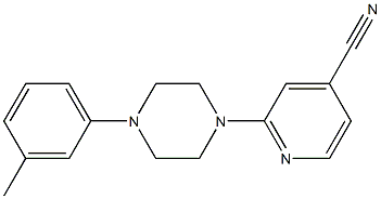 2-[4-(3-methylphenyl)piperazin-1-yl]isonicotinonitrile Struktur