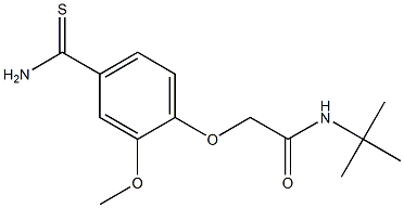 2-[4-(aminocarbonothioyl)-2-methoxyphenoxy]-N-(tert-butyl)acetamide Struktur