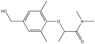 2-[4-(hydroxymethyl)-2,6-dimethylphenoxy]-N,N-dimethylpropanamide Struktur