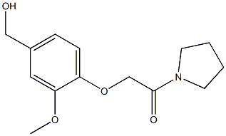 2-[4-(hydroxymethyl)-2-methoxyphenoxy]-1-(pyrrolidin-1-yl)ethan-1-one Struktur