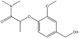 2-[4-(hydroxymethyl)-2-methoxyphenoxy]-N,N-dimethylpropanamide Struktur