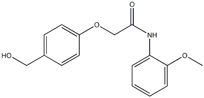 2-[4-(hydroxymethyl)phenoxy]-N-(2-methoxyphenyl)acetamide Struktur