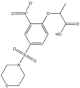 2-[4-(morpholin-4-ylsulfonyl)-2-nitrophenoxy]propanoic acid Struktur