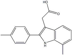 2-[7-methyl-2-(4-methylphenyl)-1H-indol-3-yl]acetic acid Struktur