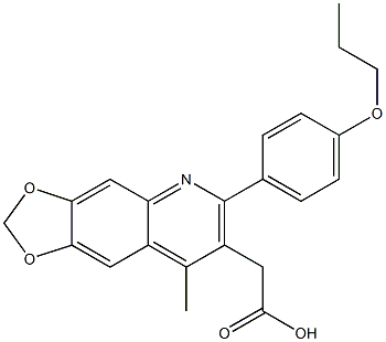 2-[8-methyl-6-(4-propoxyphenyl)-2H-[1,3]dioxolo[4,5-g]quinolin-7-yl]acetic acid Struktur