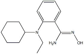 2-[cyclohexyl(ethyl)amino]-N'-hydroxybenzene-1-carboximidamide Struktur