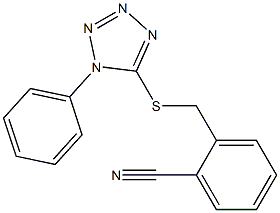 2-{[(1-phenyl-1H-1,2,3,4-tetrazol-5-yl)sulfanyl]methyl}benzonitrile Struktur