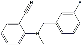 2-{[(3-fluorophenyl)methyl](methyl)amino}benzonitrile Struktur