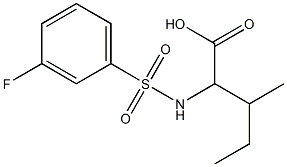 2-{[(3-fluorophenyl)sulfonyl]amino}-3-methylpentanoic acid Struktur