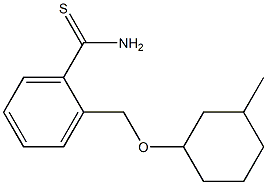 2-{[(3-methylcyclohexyl)oxy]methyl}benzene-1-carbothioamide Struktur