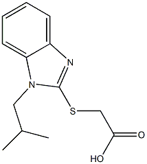 2-{[1-(2-methylpropyl)-1H-1,3-benzodiazol-2-yl]sulfanyl}acetic acid Struktur