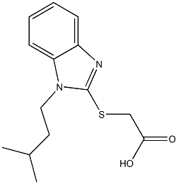 2-{[1-(3-methylbutyl)-1H-1,3-benzodiazol-2-yl]sulfanyl}acetic acid Struktur