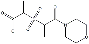 2-{[1-(morpholin-4-yl)-1-oxopropane-2-]sulfonyl}propanoic acid Struktur