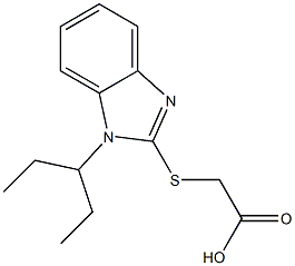 2-{[1-(pentan-3-yl)-1H-1,3-benzodiazol-2-yl]sulfanyl}acetic acid Struktur