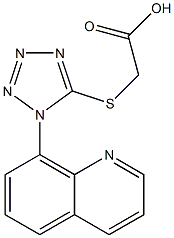 2-{[1-(quinolin-8-yl)-1H-1,2,3,4-tetrazol-5-yl]sulfanyl}acetic acid Struktur