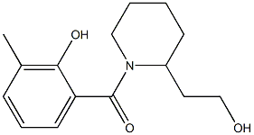 2-{[2-(2-hydroxyethyl)piperidin-1-yl]carbonyl}-6-methylphenol Struktur