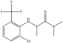 2-{[2-chloro-6-(trifluoromethyl)phenyl]amino}-N,N-dimethylpropanamide Struktur