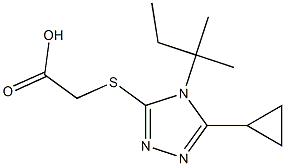 2-{[5-cyclopropyl-4-(2-methylbutan-2-yl)-4H-1,2,4-triazol-3-yl]sulfanyl}acetic acid Struktur